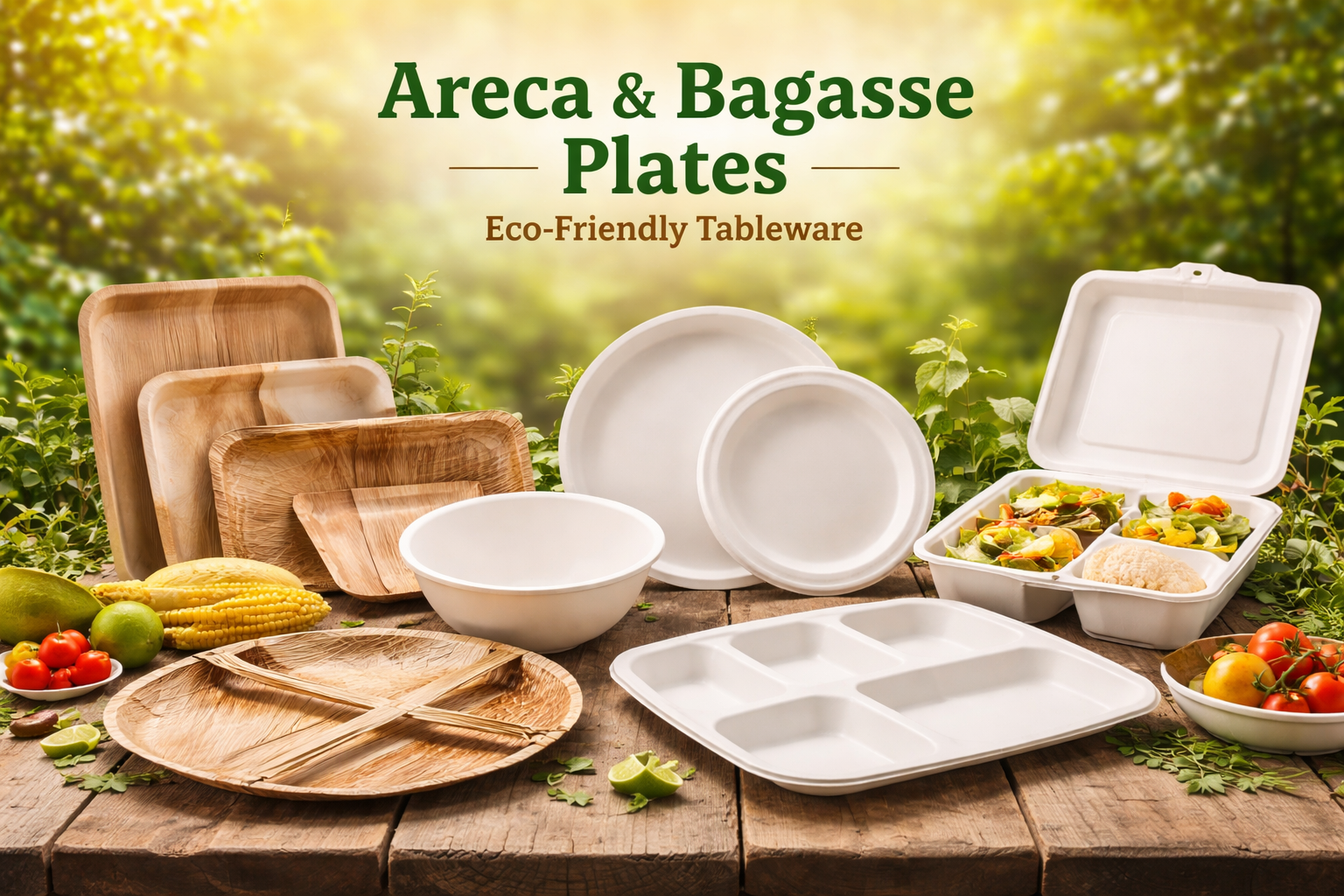 Areca & Bagasse Plates Hero